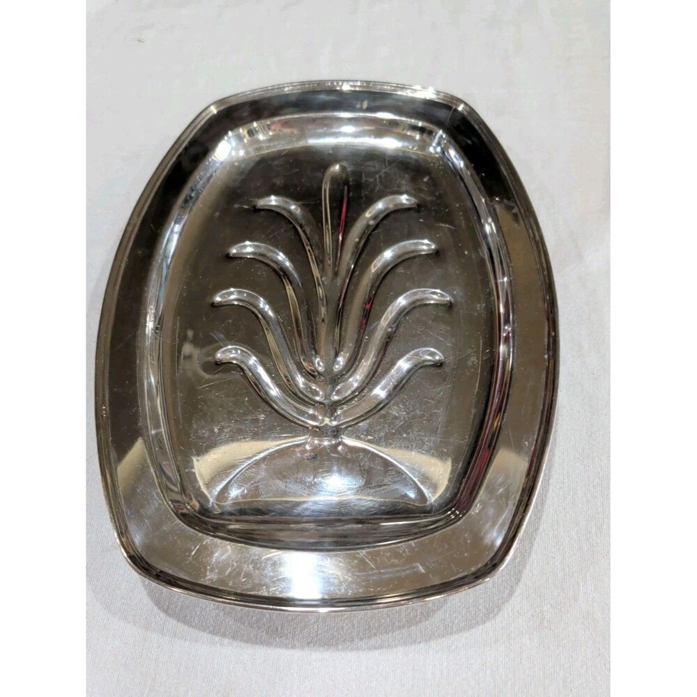 Vintage National Silver Plate Footed Serving Platter Tray Tree of Life 15”x11”